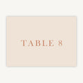 Caramel Autumn Colour Block Wedding Table Number