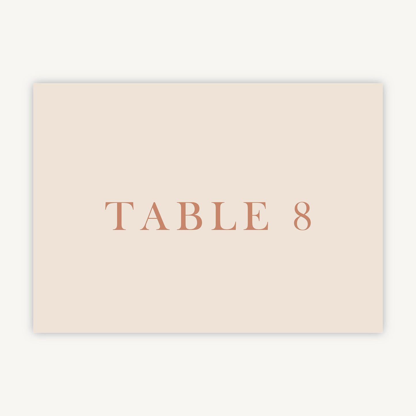 Caramel Autumn Colour Block Wedding Table Number