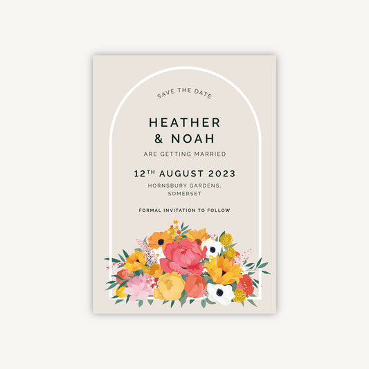 Bright Flowers Wedding Save the Date