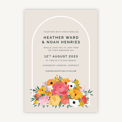 Bright Flowers Wedding Invitation