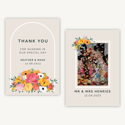 Bright Flowers Wedding Thank You Card