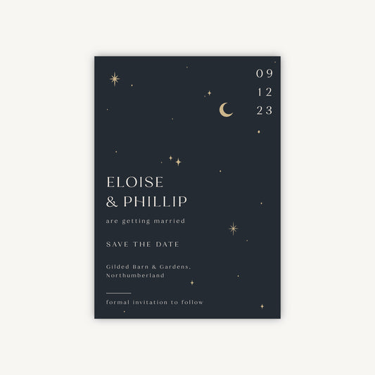 Celestial Night Sky Wedding Save the Date