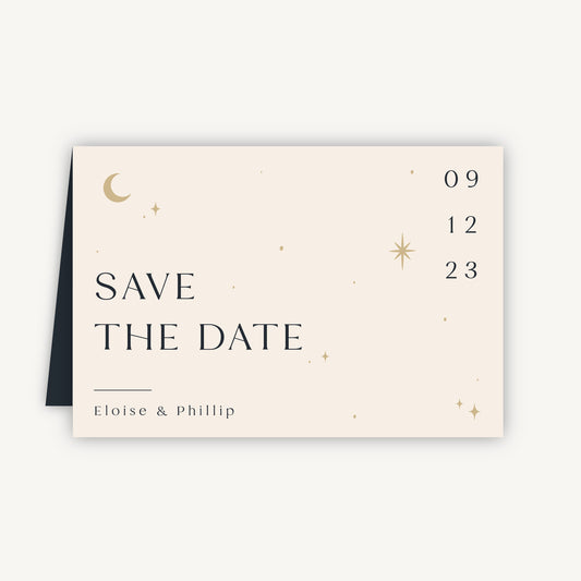 Celestial Night Sky Folded Wedding Save the Date