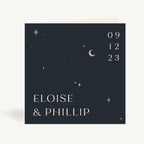 Celestial Night Sky Folded Wedding Invitation Sample