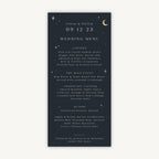 Celestial Night Sky Wedding Menu