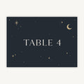 Celestial Night Sky Wedding Table Number
