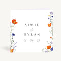 Pressed Wildflowers Folded Wedding Invitation