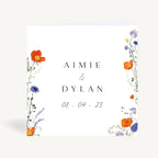 Pressed Wildflowers Folded Wedding Invitation