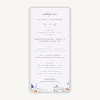 Pressed Wildflowers Wedding Menu