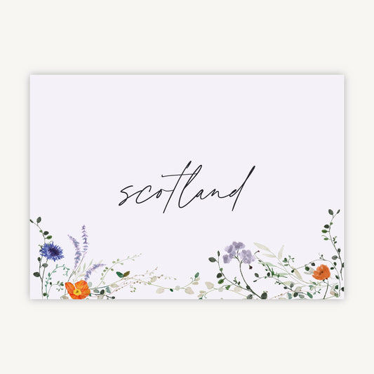 Pressed Wildflowers Wedding Table Name
