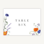 Pressed Wildflowers Wedding Table Number
