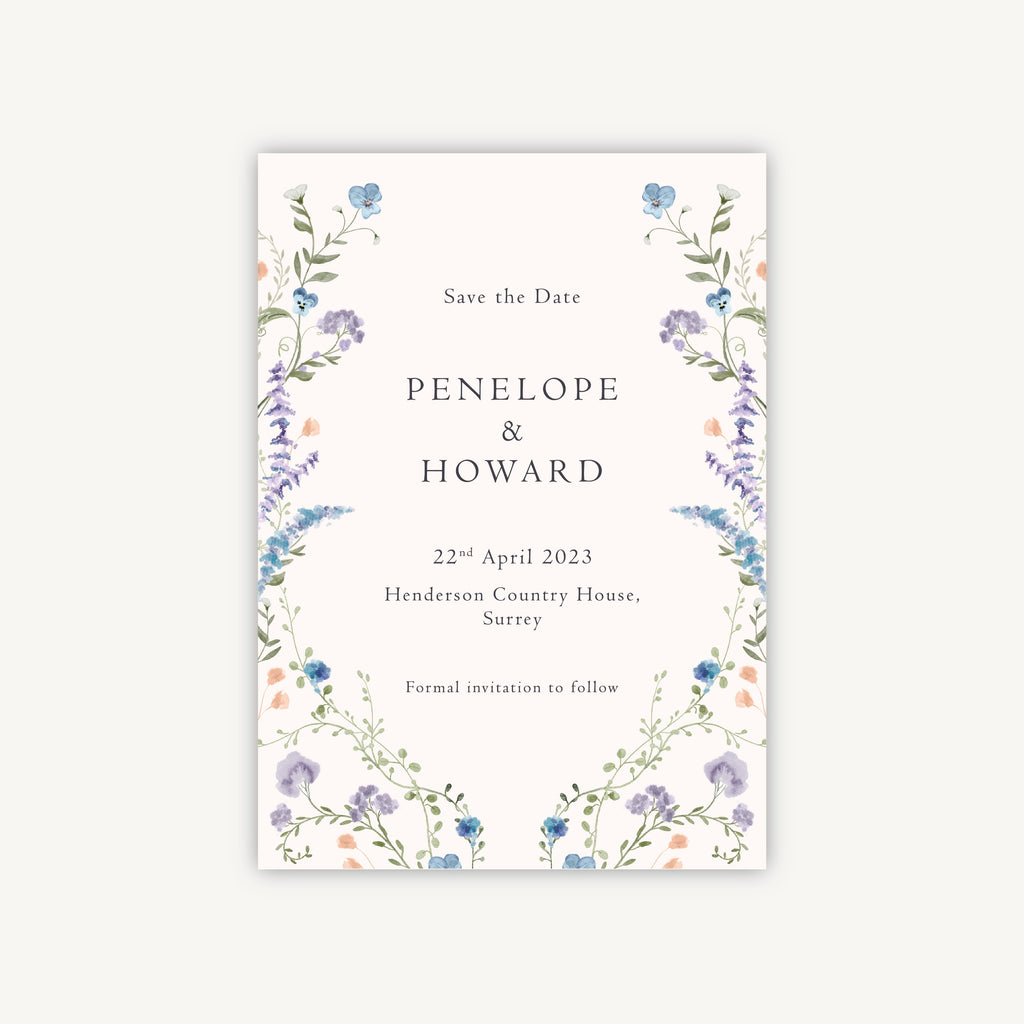 Regency Floral Wedding Save the Date