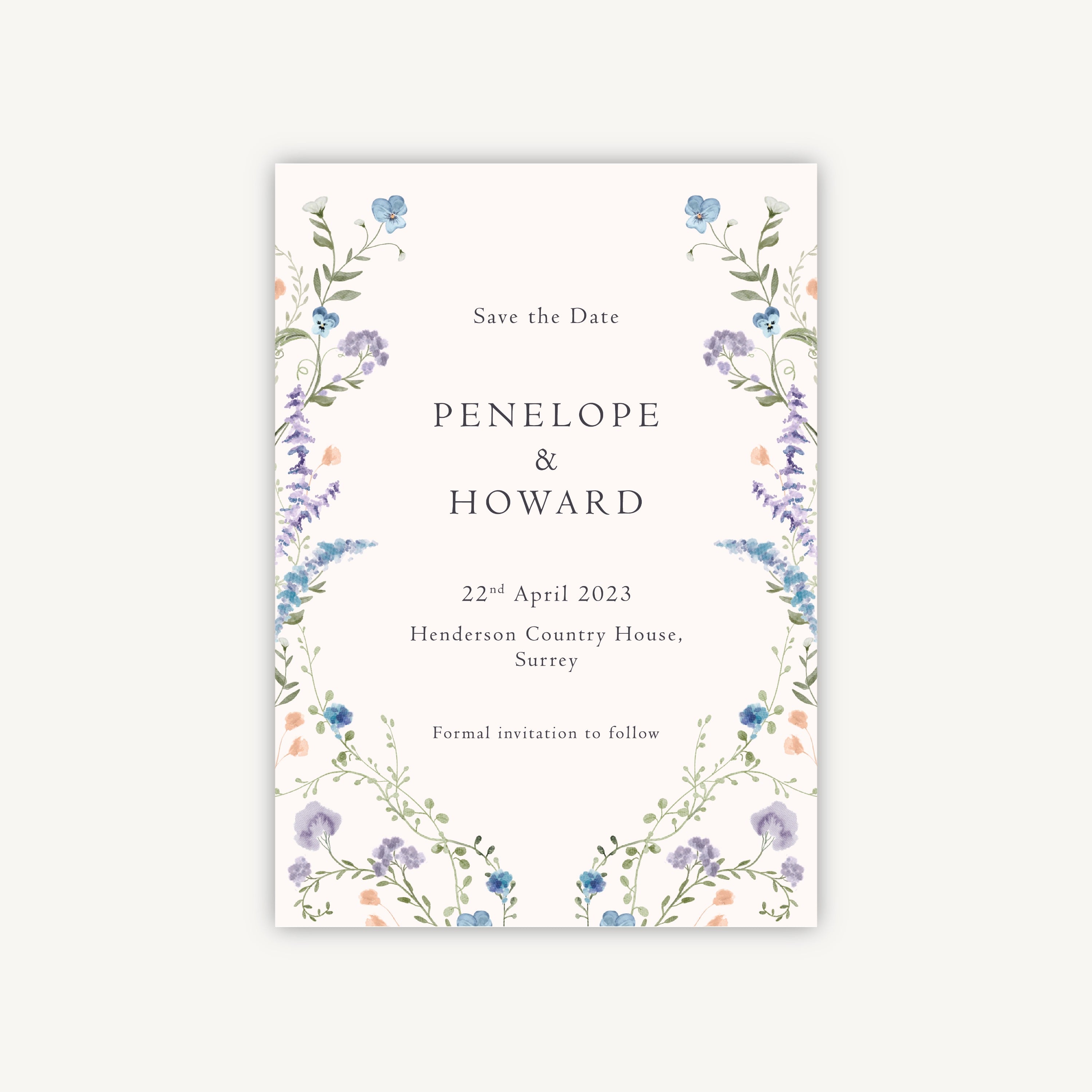 Regency Floral Wedding Save the Date