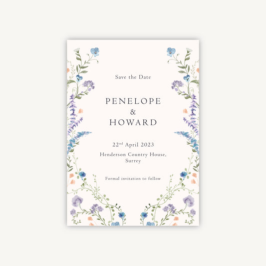 Regency Floral Wedding Save the Date