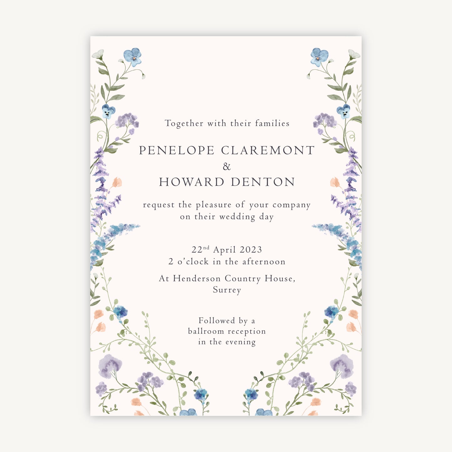 Regency Floral Wedding Invitation