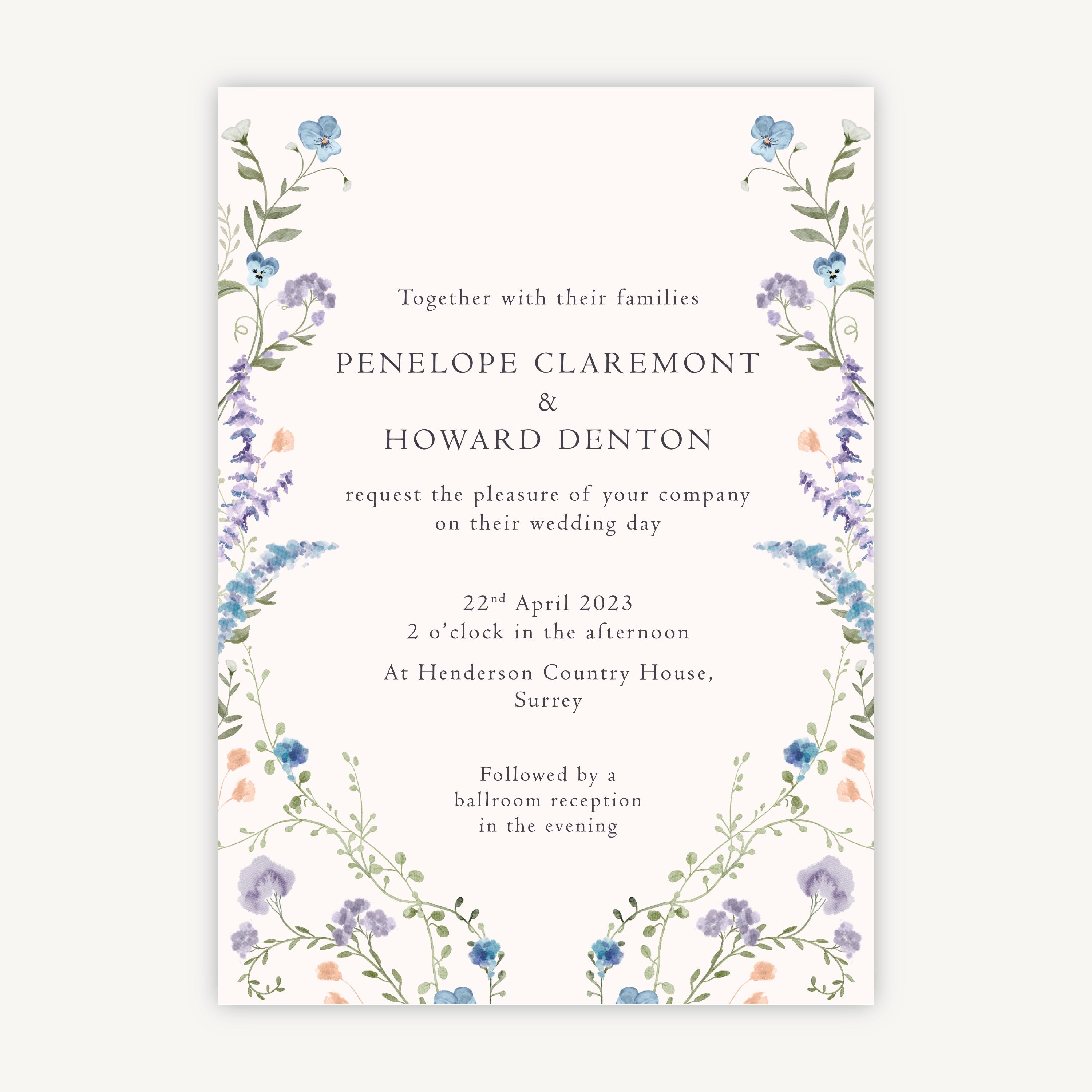 Regency Floral Wedding Invitation