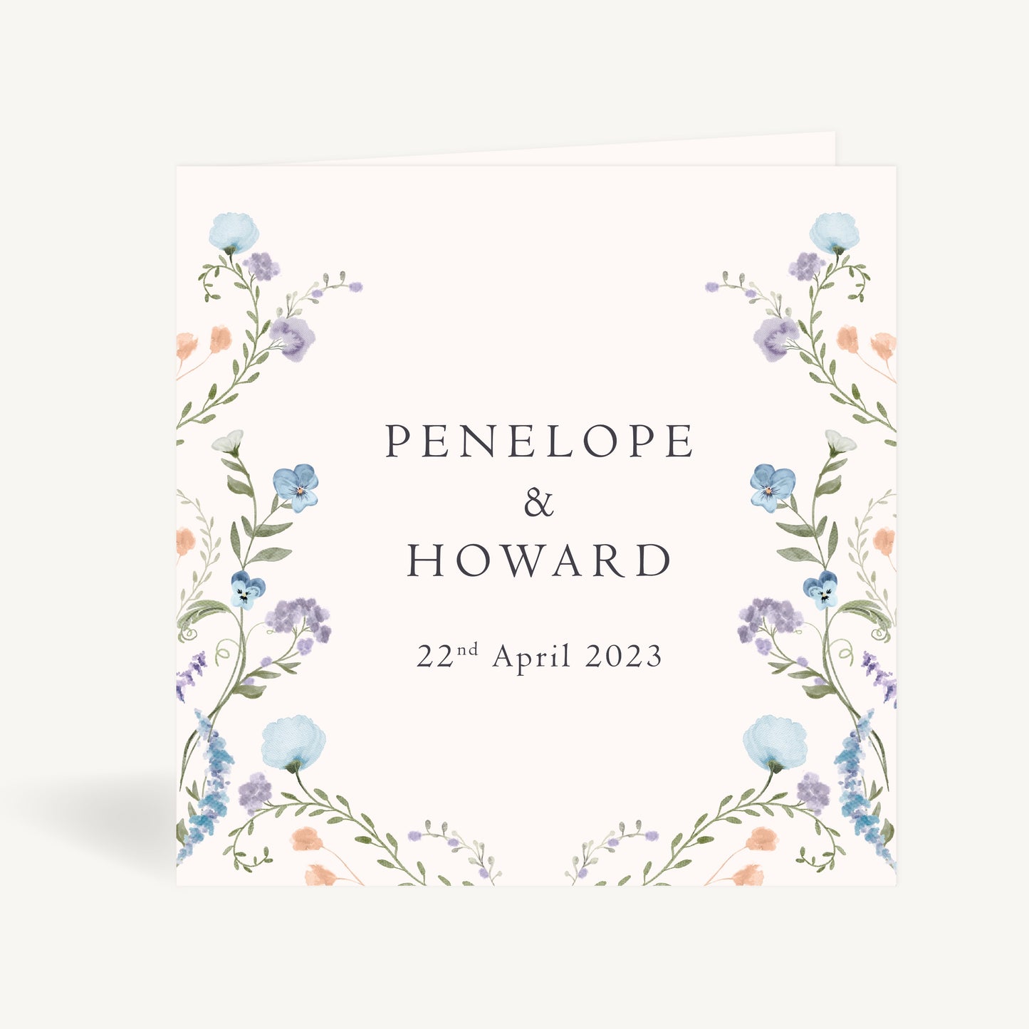 Regency Floral Folded Wedding Invitation