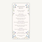Regency Floral Wedding Menu