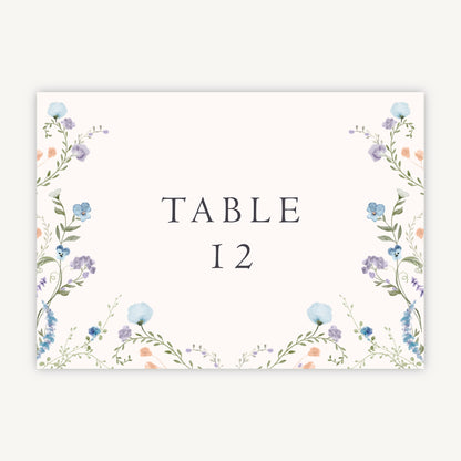 Regency Floral Wedding Table Number