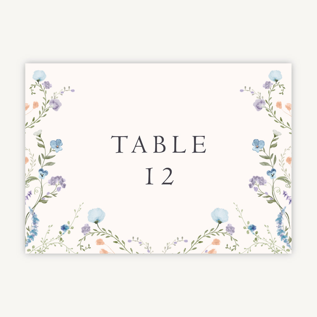 Regency Floral Wedding Table Number