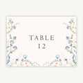 Regency Floral Wedding Table Number