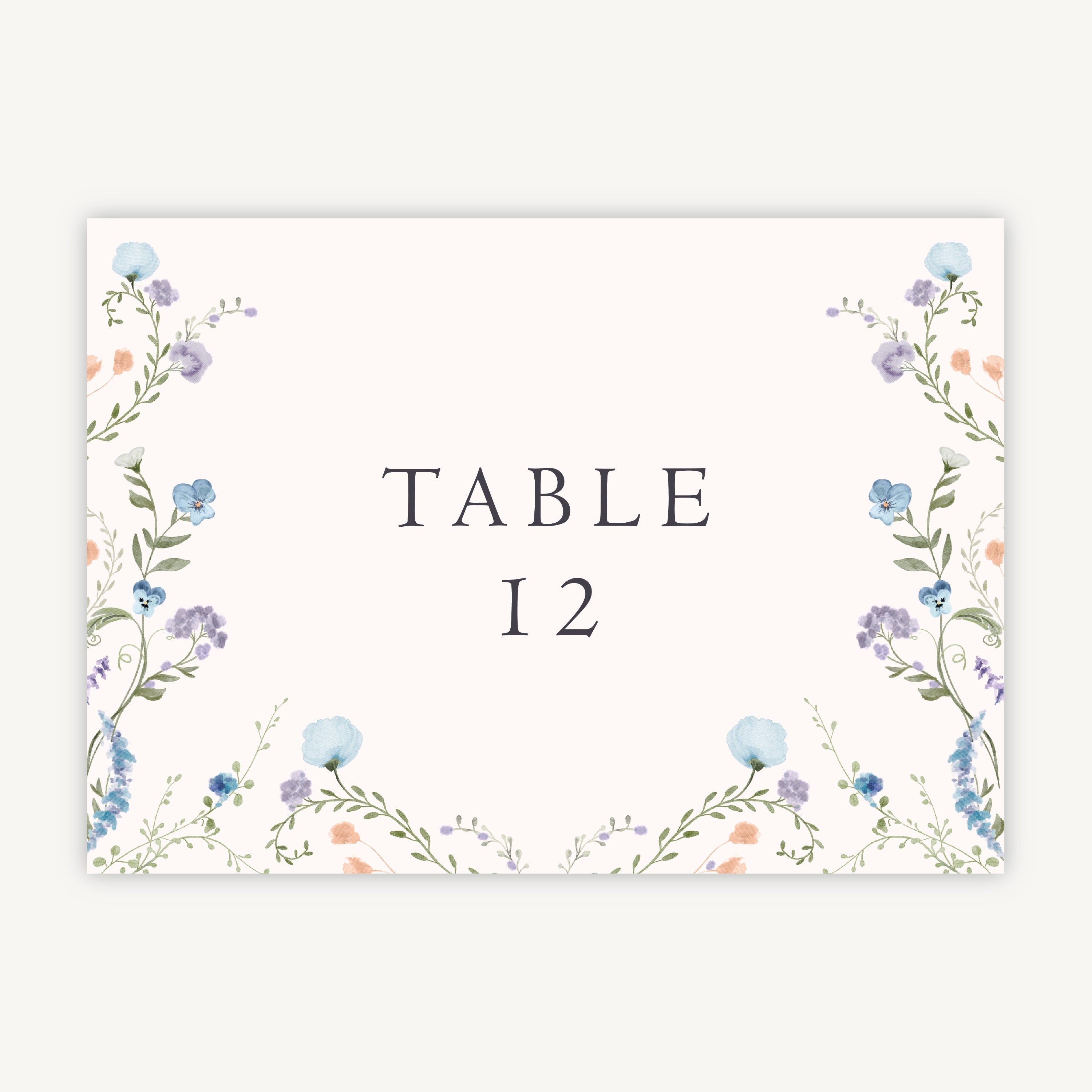 Regency Floral Wedding Table Number
