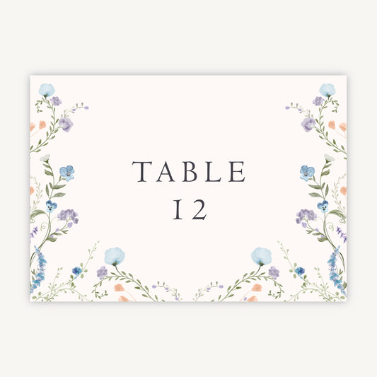 Regency Floral Wedding Table Number