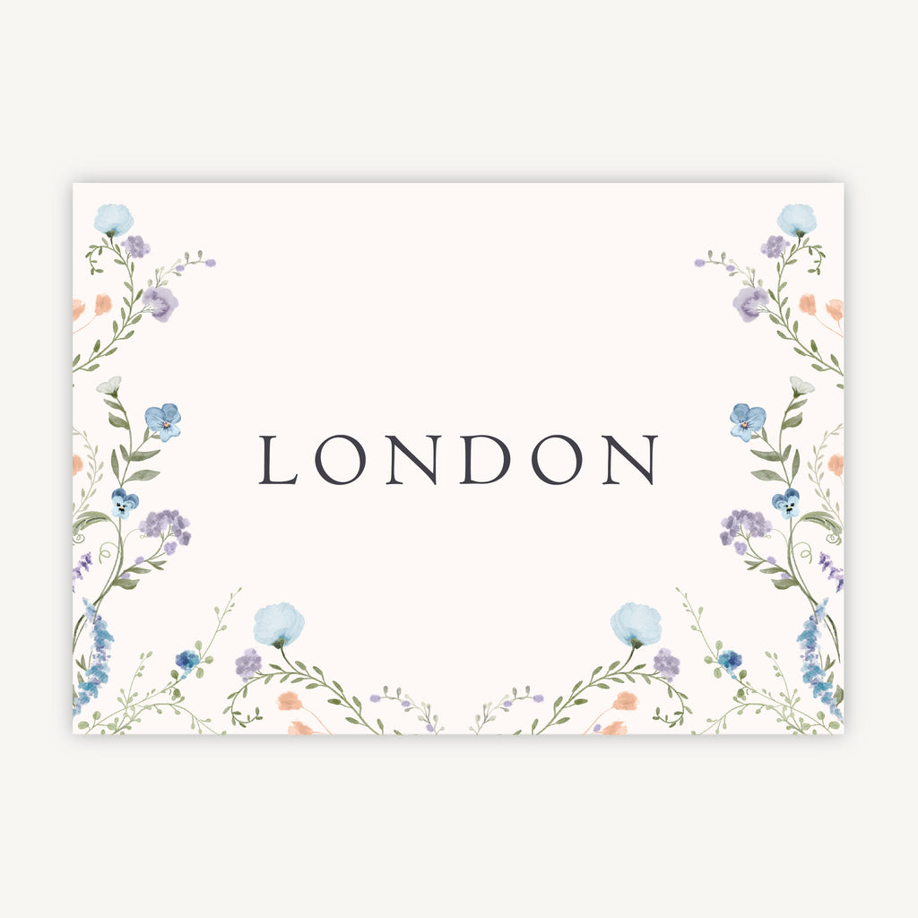 Regency Floral Wedding Table Name