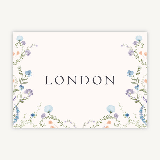 Regency Floral Wedding Table Name