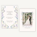 Regency Floral Photo Wedding Thank You Card