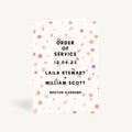 Bright Pink Confetti Wedding Order of Service