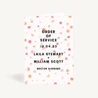 Bright Pink Confetti Wedding Order of Service