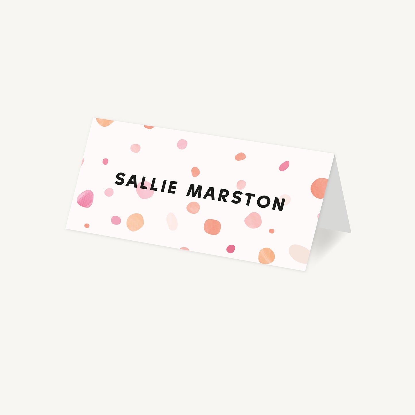 Bright Pink Confetti Wedding Place Card