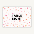 Bright Pink Confetti Wedding Table Number