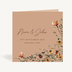Autumn Wildflowers Folded Wedding Invitation