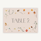 Winter Floral Wedding Table Number
