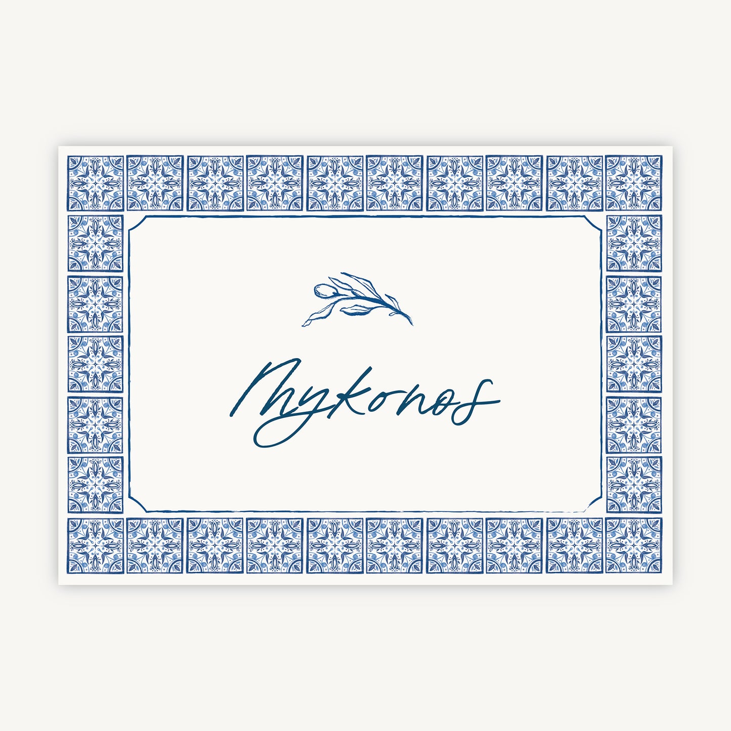 Blue Tile Mediterranean Wedding Table Name