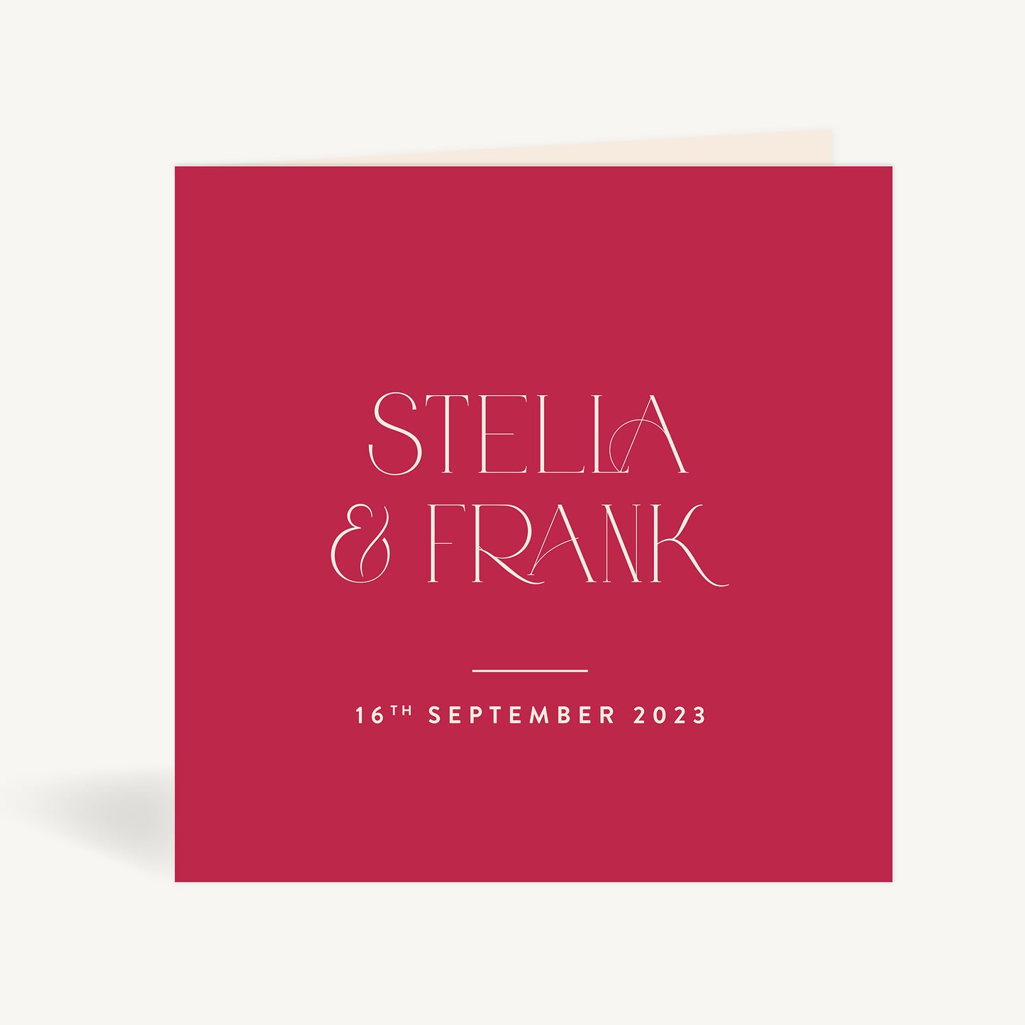 Magenta Modern Script Folded Wedding Invitation