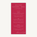 Magenta Modern Script Wedding Menu