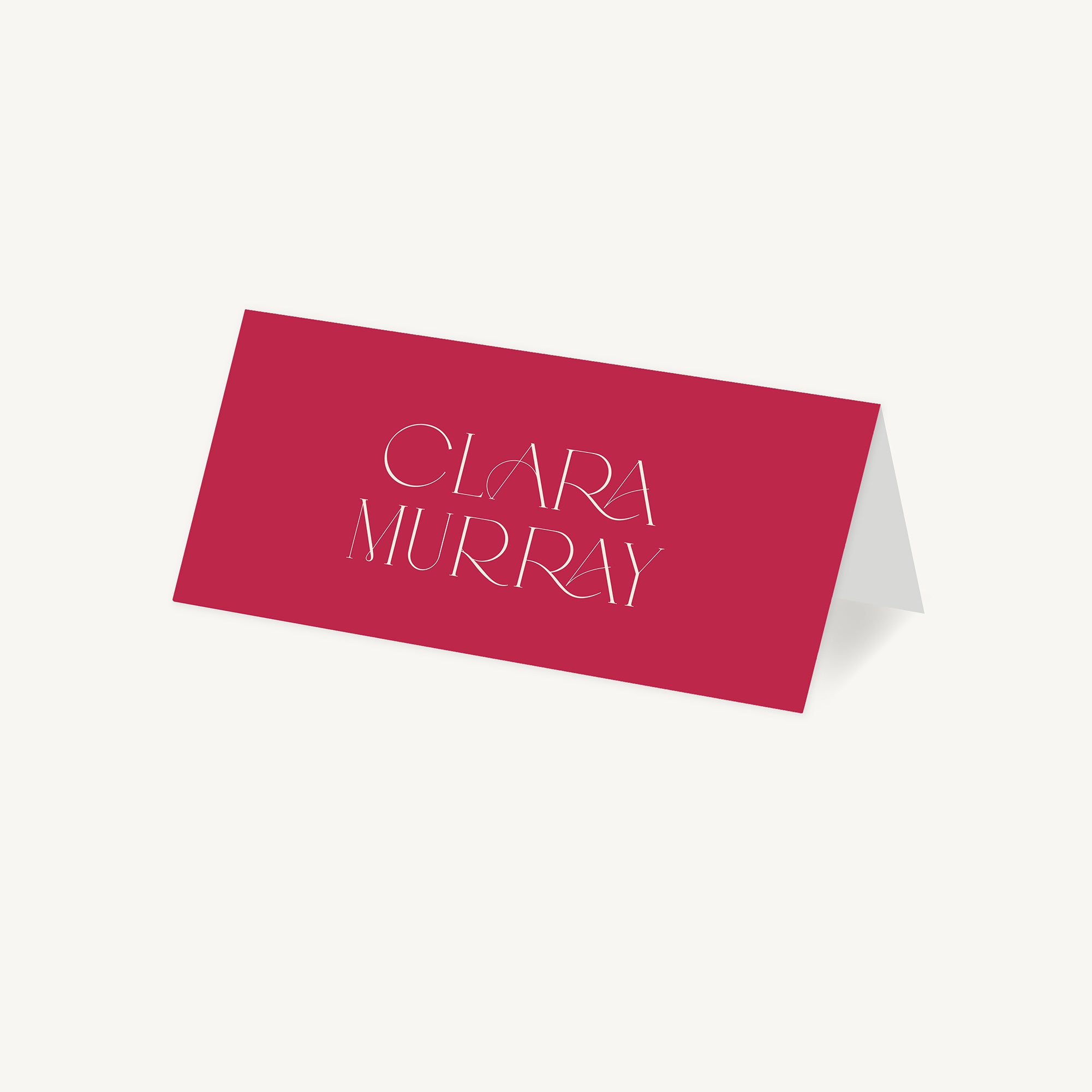 Magenta Modern Script Wedding Place Card