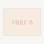 Magenta Modern Script Wedding Table Number