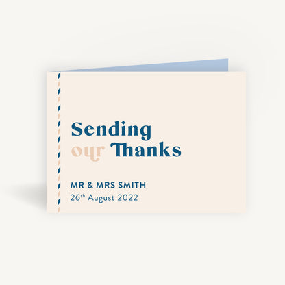 Muted Travel Wedding Thank You Card Folded