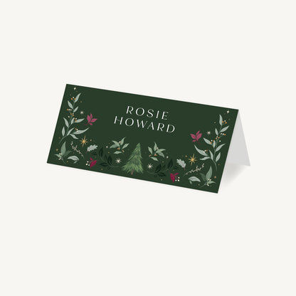 Winter Christmas Wedding Place Card