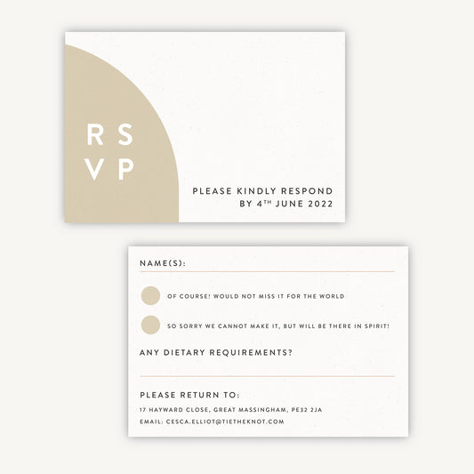 Minimalist Arch Wedding Invitation RSVP Card