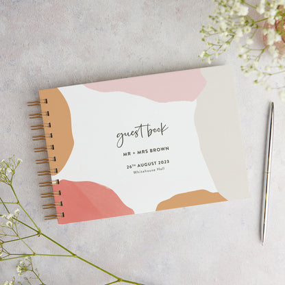 Painterly Colour Pop Personalised Wedding Guest Book