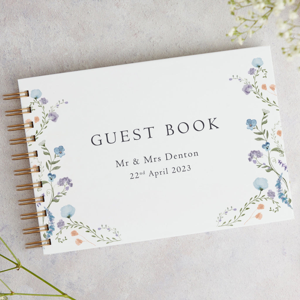 Floral Personalised Wedding Guest Book