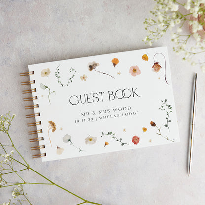 Winter Floral Personalised Wedding Guest Book