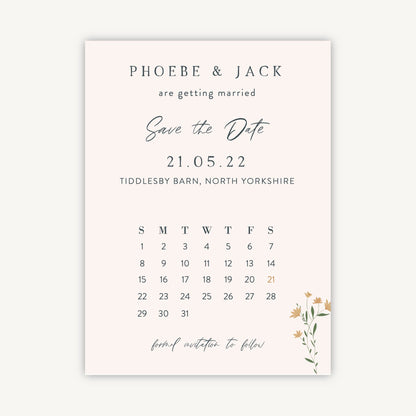 Wildflower Wreath Folded Wedding Save the Date
