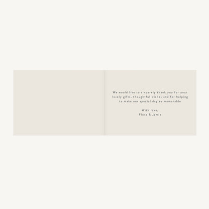 Winter Botanical Wedding Thank You Card Folded